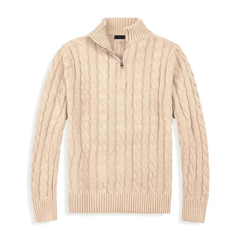 Lucas | Men’s Half-Zip Sweater | Cable Knit Pullover