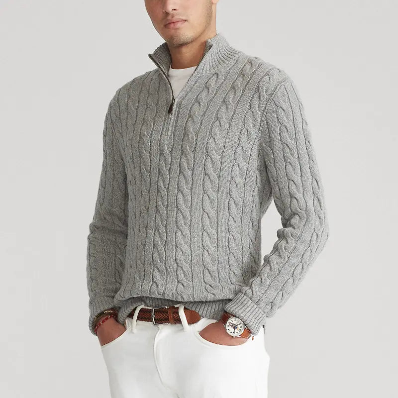 Lucas | Men’s Half-Zip Sweater | Cable Knit Pullover